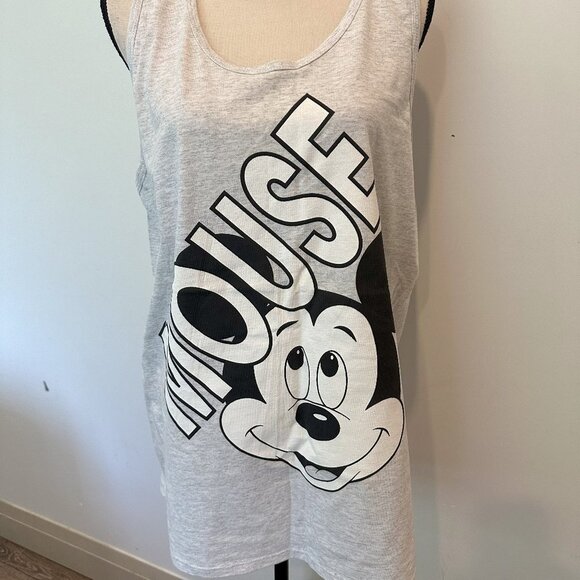 Vintage 80s Walt Disney Mickey Mouse Epcot Center USA Grey Unisex Tank XL - Picture 8 of 8
